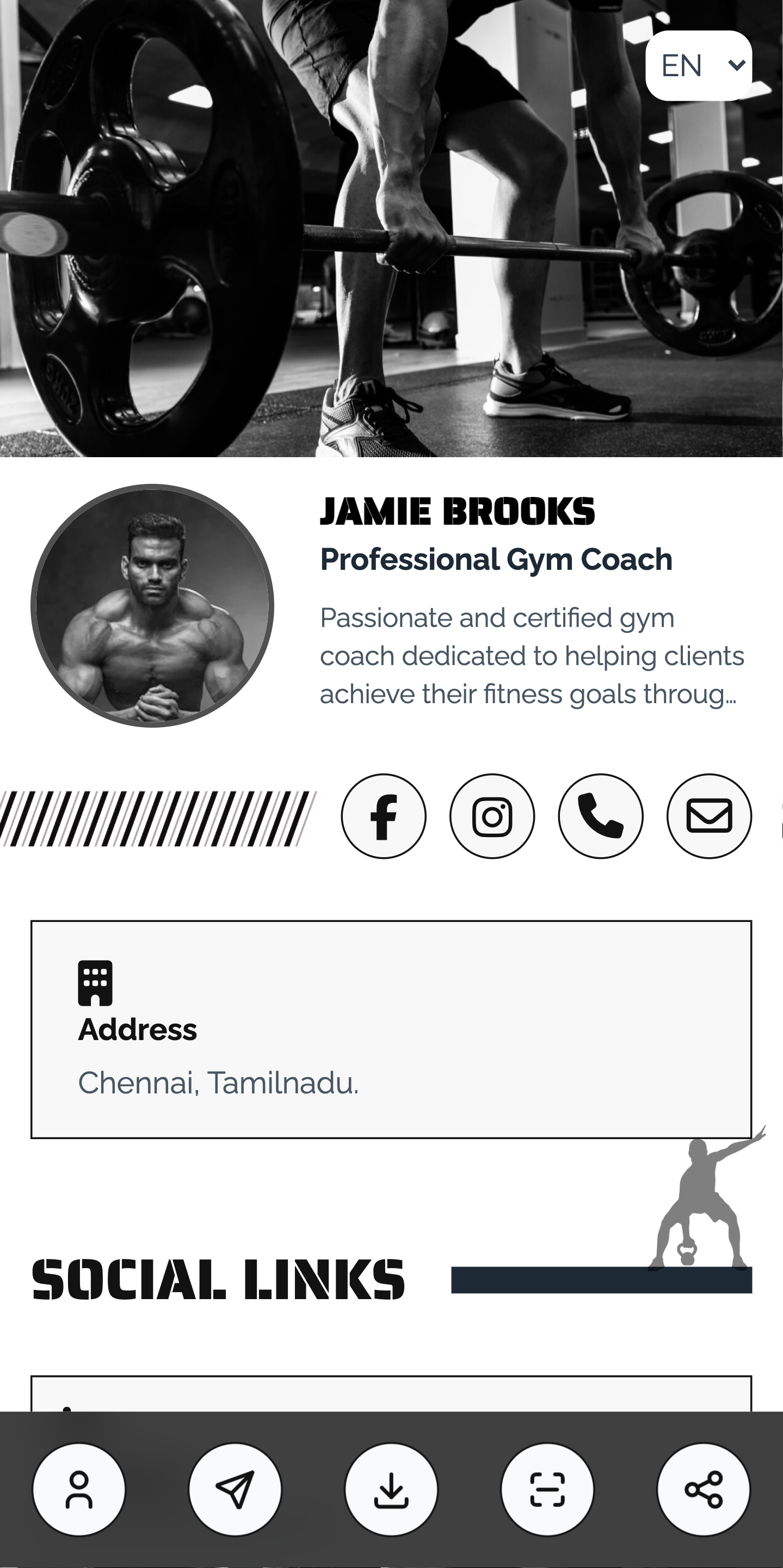 Gym vCard Demo