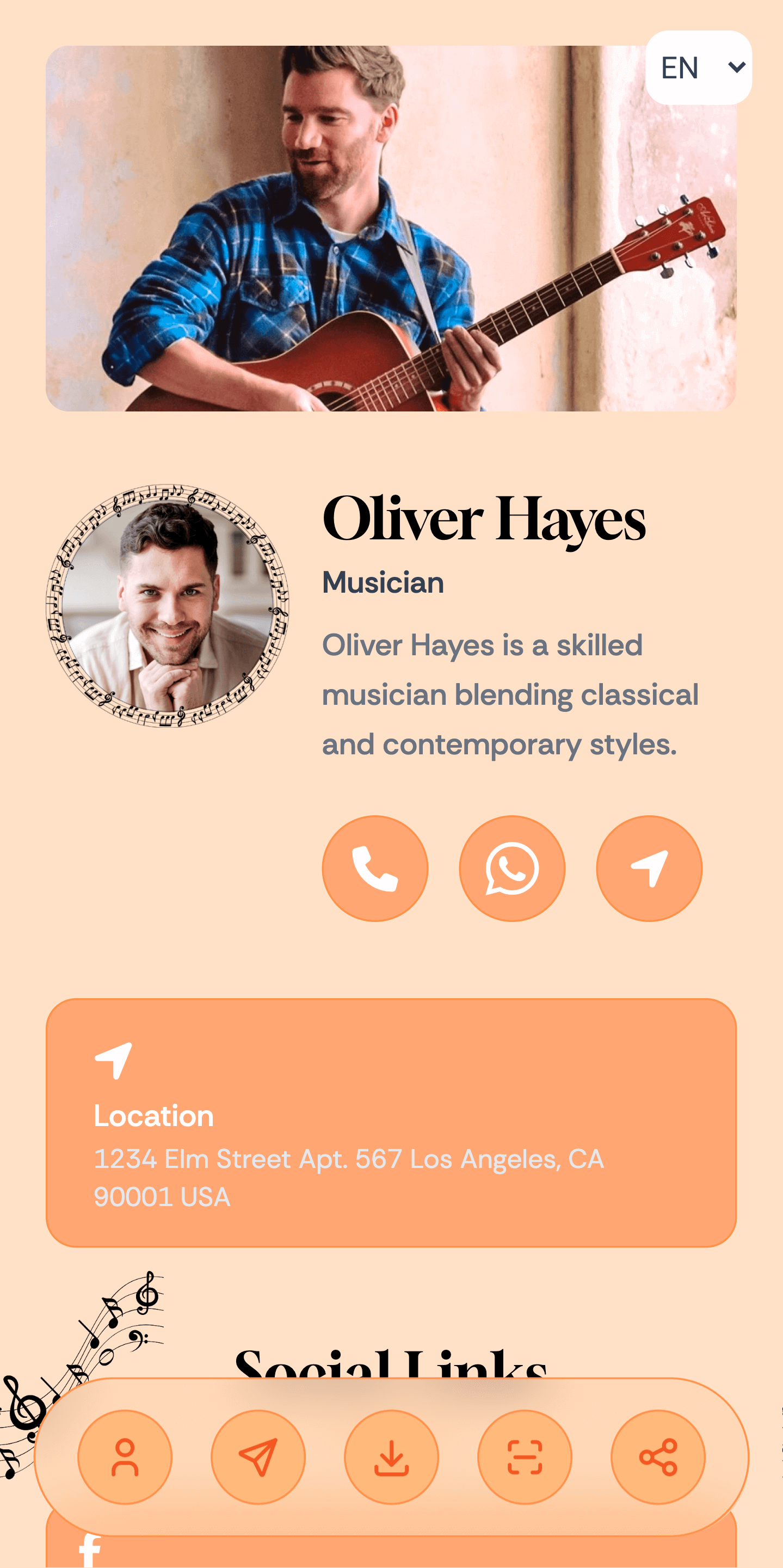 Musician vCard Demo