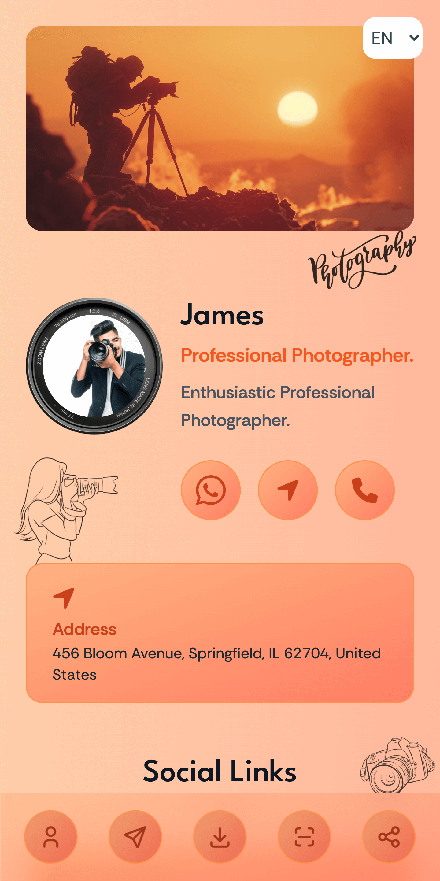 Photographer vCard Demo