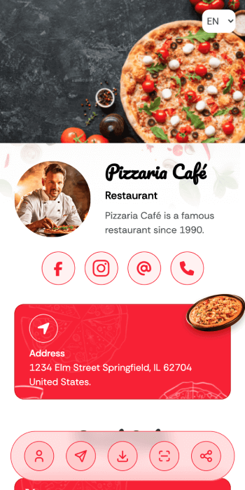 Restaurant vCard Demo